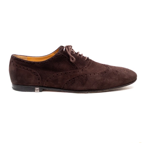 Gucci Men\'s Brown Suede Wingtip Oxford Brogue‎  Shoes – Size 42 E/US 9 main image 10